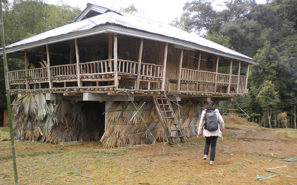 Most rice paddy fields in Basar have wooden huts or Nakum, which serve as resthouses for farmers